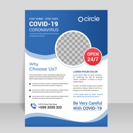 Blue corporate flyer template vector