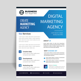 Blue corporate vector flyer brochure