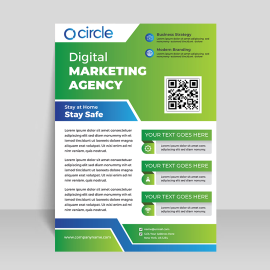 Qr code flyer brochure for marketing purpose