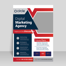 Red grey brochure flyer simple with photo ready to print