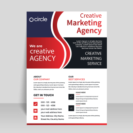 Black Maroon abstract style flyer template
