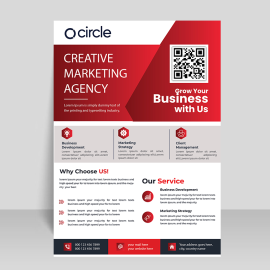 Creative marketing red maroon flyer template abstract style