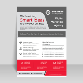 Grey red clean flyer template