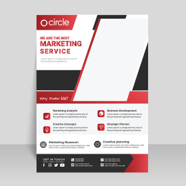 Red black flyer design template for free
