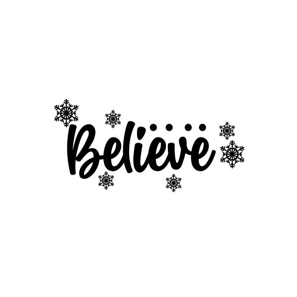 Premium believe typography vector with snowflakes - freepng
