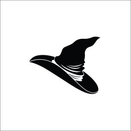 witch hat black silhouette vector