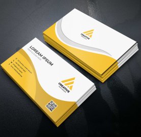 Yellow abstract business card flyer template