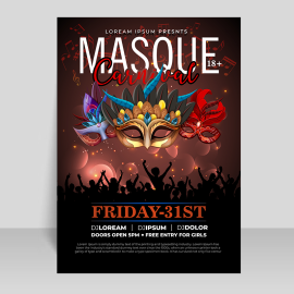 Carnival invitation poster, Carnival invitation flyer vector