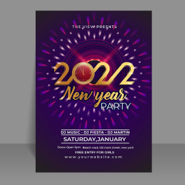 Free vector gradient new year vertical poster template