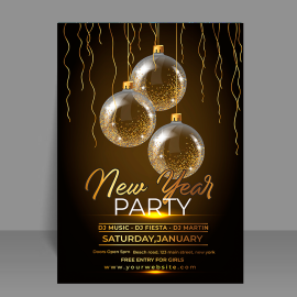 Free vector gradient new year poster template