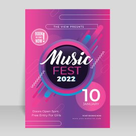 Music fest gradient poster template