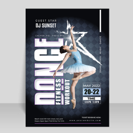 Free vector dance studio poster template