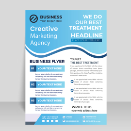Sky blue vector flyer design for free