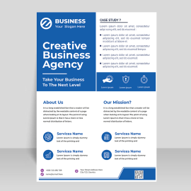 Clean blue minimalist vector flyer template