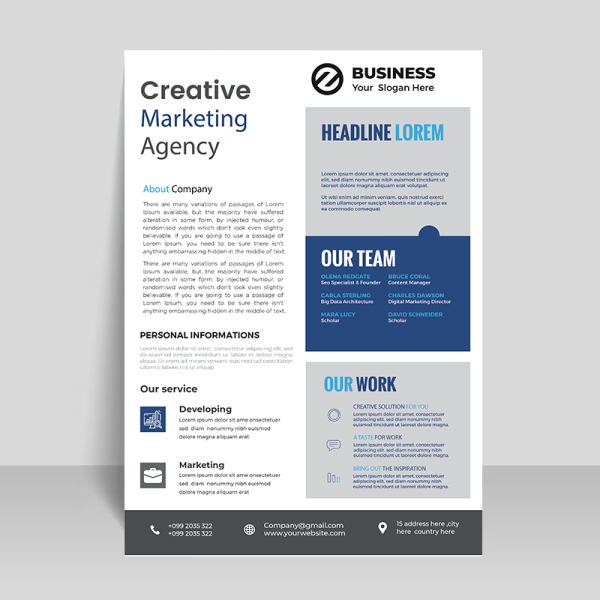 Clean business vector flyer template - freepng