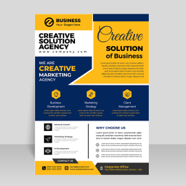 Yellow blue abstract style vector template
