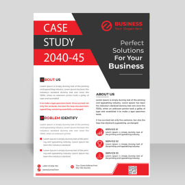 Red black vector flyer template