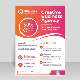 Pink abstract vector leaflet