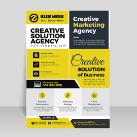 Abstract style yellow flyer template