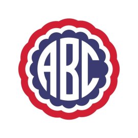 ABC monogram 4th july celebration vector