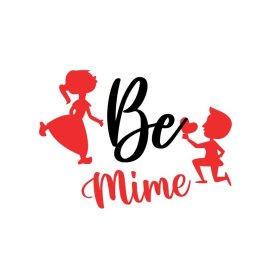 Be mine boy proposing girl with heart silhouette vector
