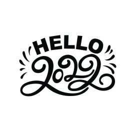 Black hello 2022 vector design