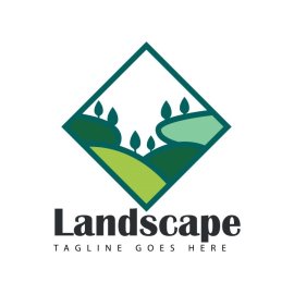 Beautiful landscape vector logo design | PNG File 