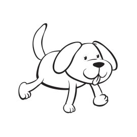 Cute dog vector line art outline
