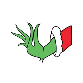 Grinch hand gesture cartoon vector png
