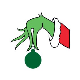 Grinch hand holding green Christmas png