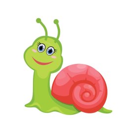 Happy snail flat illustration