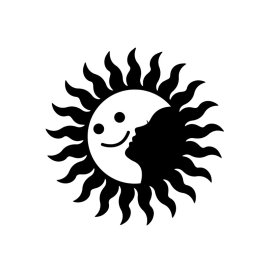 Happy sun with women face silhouette abstract vector