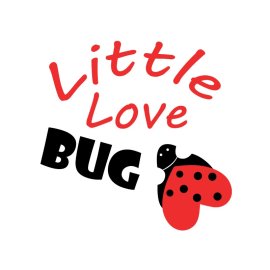 Little love bug with ladybird cute valentine artwork vector png