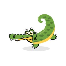 Cartoon alligator vector png