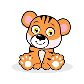 Cute animal tiger cartoon style vector