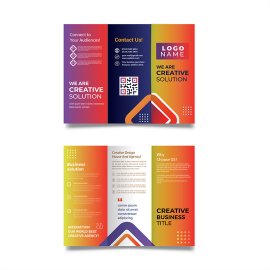 Beautiful gradient orange color trifold business brochure
