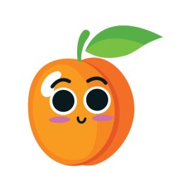 kawai apricot png cute mascot vector