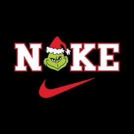 Christmas Grinch Funny Nike Logo Black color SVG, Christmas Grinch Funny SVG, Christmas Grinch PNG, Christmas Grinch EPS