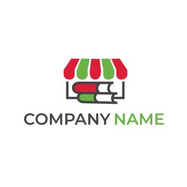 Books png red green bookstore logo design