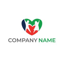Community logo png girl boy silhouette, colorful design vector