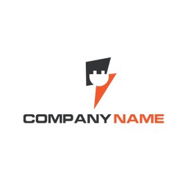 Electricity logo png orange black plus switch vector