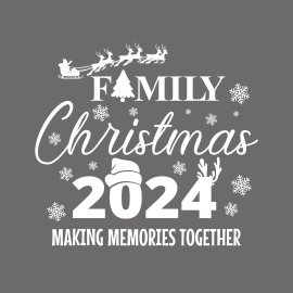 Family Christmas 2024 Decorative lettering of merry Christmas