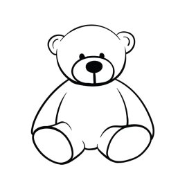 Teddy bear outline png black abstract line art teddy vector
