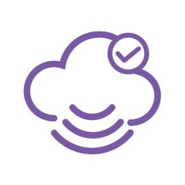 WIFI connected png purple color cloud server connected successfully sign vector