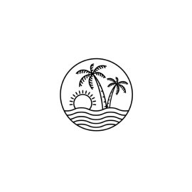 Oasis Concept PNG Circular Desert Icon Vector