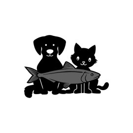 Dog And Cat Silhouette PNG Cat Fish Food Vector
