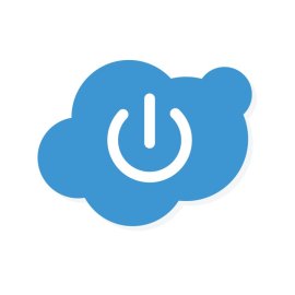 Power On PNGblue Server Cloud Vector Silhouette
