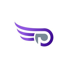 Free PNG Gradient Vector Abstract Letter P With Wings Flat Icon Design