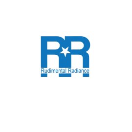 Rudimental Radiance Monogram Logo|RR Initials with Central Star Emblem