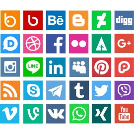 30 Social Networks Logo Vector PNG | Colorful social media icon set for modern branding 
